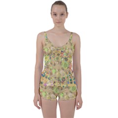 Flowers Color Colorful Watercolour Tie Front Two Piece Tankini by HermanTelo
