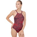 Neurons Cells Train Link Brain High Neck One Piece Swimsuit View1