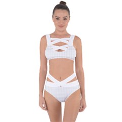 Aesthetic Black And White Grid Paper Imitation Bandaged Up Bikini Set  by genx