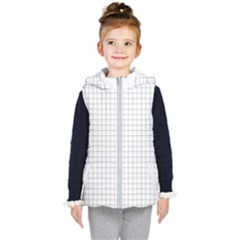 Aesthetic Black And White Grid Paper Imitation Kids  Hooded Puffer Vest by genx