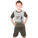 Banksy graffiti Original Quote Follow your dreams CANCELLED cynical with painter Kids  Tee and Shorts Set View1