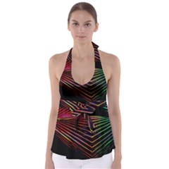 Abstract Neon Background Light Babydoll Tankini Top by HermanTelo
