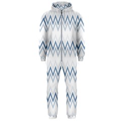 Chevrons Bleus/blanc Hooded Jumpsuit (men)  by kcreatif
