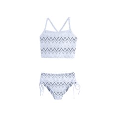 Chevrons Gris/blanc Girls  Tankini Swimsuit by kcreatif