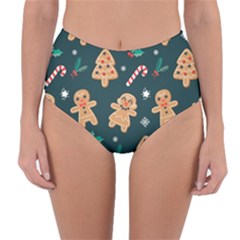 Colourful Funny Christmas Pattern Reversible High-waist Bikini Bottoms by Vaneshart