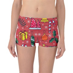 Colorful Funny Christmas Pattern Boyleg Bikini Bottoms