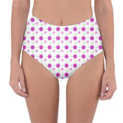 Background Flowers Multicolor Purple Reversible High-waist Bikini Bottoms by HermanTelo