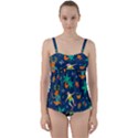 Colorful Funny Christmas Pattern Twist Front Tankini Set View1