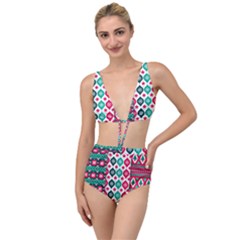 Flat Design Christmas Pattern Collection Tied Up Two Piece Swimsuit by Vaneshart