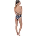 Wave Abstract Lines Tie Strap One Piece Swimsuit View2