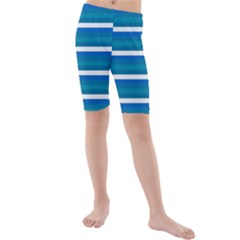Stripey 3 Kids  Mid Length Swim Shorts by anthromahe