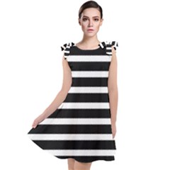 Black & White Stripes Tie Up Tunic Dress by anthromahe