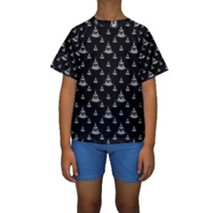 Buddhism Motif Print Pattern Design Kids  Short Sleeve Swimwear by dflcprintsclothing