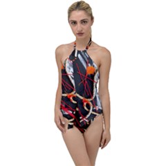 Collage 1 1 Go With The Flow One Piece Swimsuit by bestdesignintheworld