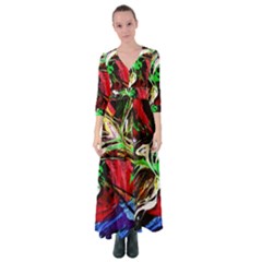 Lillies In The Terracotta Vase 3 Button Up Maxi Dress by bestdesignintheworld