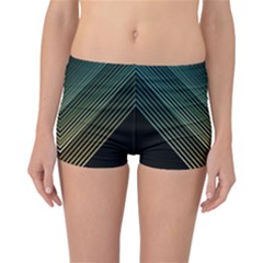 Abstract Colorful Geometric Lines Pattern Background Reversible Boyleg Bikini Bottoms by Wegoenart