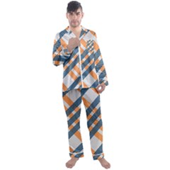 Seamless Pattern Men s Satin Pajamas Long Pants Set by Wegoenart