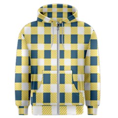 Diagonal Checkered Plaid Seamless Pattern Men s Zipper Hoodie by Wegoenart