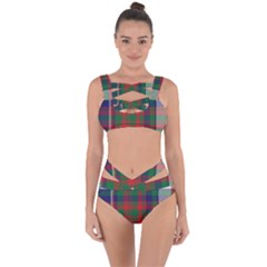 British Tartan Check Plaid Seamless Pattern Bandaged Up Bikini Set  by Wegoenart