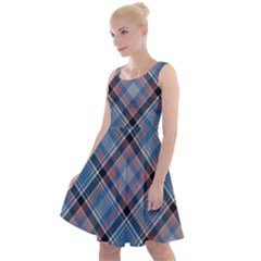 Tartan Scotland Seamless Plaid Pattern Vintage Check Color Square Geometric Texture Knee Length Skater Dress by Wegoenart