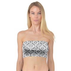 Black And White Baroque Ornate Print Pattern Bandeau Top by dflcprintsclothing