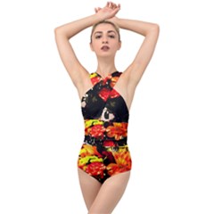 Flowers In A Vase 1 2 Cross Front Low Back Swimsuit by bestdesignintheworld
