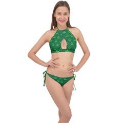 Smiling Happy Ones In The Fauna Cross Front Halter Bikini Set by pepitasart