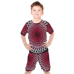 Gradient Spirograph Kids  Tee And Shorts Set by JayneandApollo