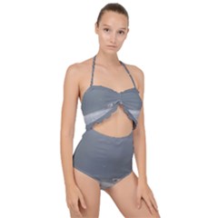 Stormy Seas Scallop Top Cut Out Swimsuit by TheLazyPineapple
