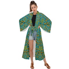 Sun In  The Soft Rainfall Nature Is Blooming Maxi Kimono by pepitasart