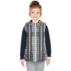 Architecture Structure Glass Metal Kids  Hooded Puffer Vest by Vaneshart