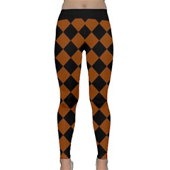 Block Fiesta - Burnt Orange & Black Classic Yoga Leggings by FashionBoulevard
