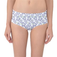 Cute Flowers - Silver Grey Mid-waist Bikini Bottoms by FashionBoulevard