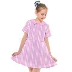 Nice Stripes - Blush Pink Kids  Short Sleeve Shirt Dress