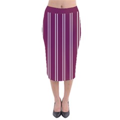 Nice Stripes - Boysenberry Purple Velvet Midi Pencil Skirt by FashionBoulevard