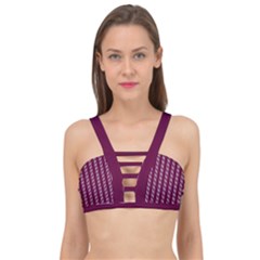 Nice Stripes - Boysenberry Purple Cage Up Bikini Top by FashionBoulevard