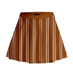 Nice Stripes - Burnt Orange Mini Flare Skirt by FashionBoulevard
