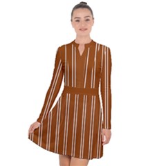 Nice Stripes - Burnt Orange Long Sleeve Panel Dress by FashionBoulevard