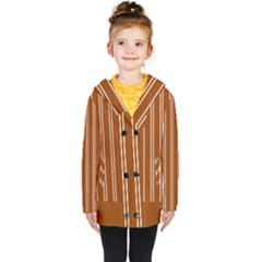 Nice Stripes - Burnt Orange Kids  Double Breasted Button Coat by FashionBoulevard