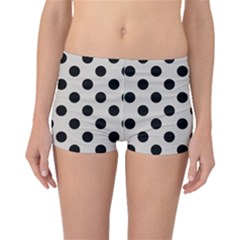 Polka Dots - Black On Abalone Grey Boyleg Bikini Bottoms by FashionBoulevard