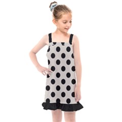 Polka Dots - Black On Abalone Grey Kids  Overall Dress by FashionBoulevard