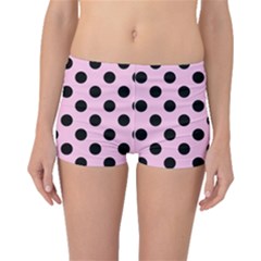 Polka Dots - Black On Blush Pink Boyleg Bikini Bottoms by FashionBoulevard