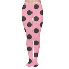 Polka Dots Black On Flamingo Pink Tights by FashionBoulevard
