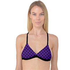 Polka Dots Black On Imperial Purple Reversible Tri Bikini Top by FashionBoulevard