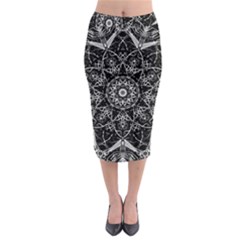 Black And White Pattern Midi Pencil Skirt by Sobalvarro