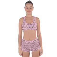 Robin Art Pink Pattern Racerback Boyleg Bikini Set by snowwhitegirl
