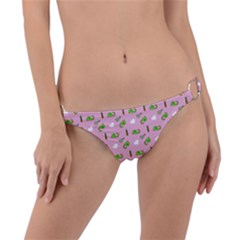 Green Elephant Pattern Pink Ring Detail Bikini Bottom by snowwhitegirl