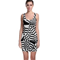 Black And White Crazy Pattern Bodycon Dress by Sobalvarro