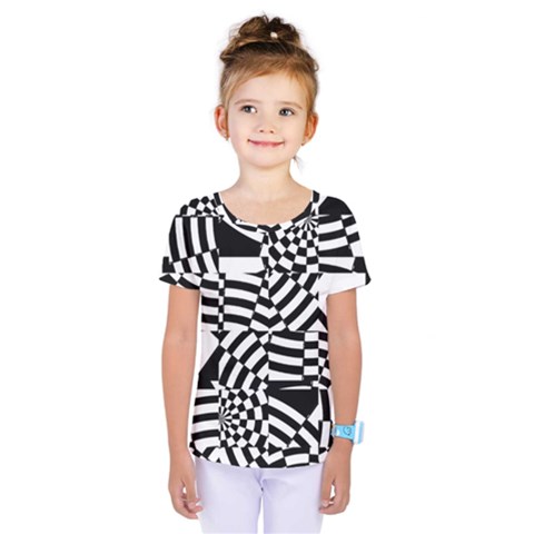 Black And White Crazy Pattern Kids  One Piece Tee by Sobalvarro
