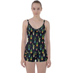 Succulent And Cacti Tie Front Two Piece Tankini by ionia